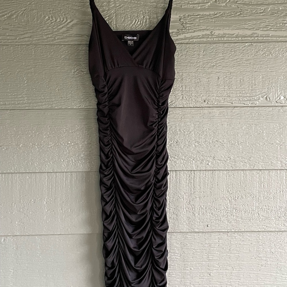 Bebe Sleeveless Bodycon Ruched Dress